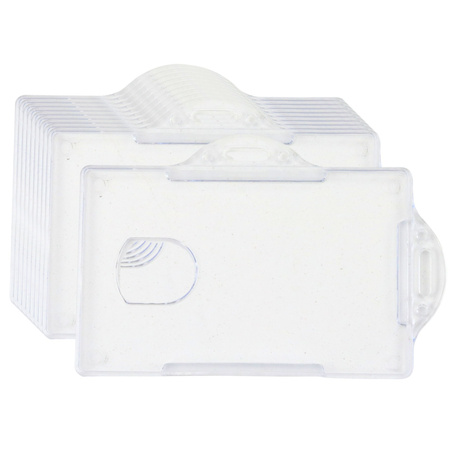 Etui Poziome Na Identyfikator Karty Twardy Plastik Przeźroczyste 10szt.