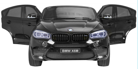 BMW X6M XXL dla 2 dzieci Lakier Czarny SUV + Pilot + Ekoskóra