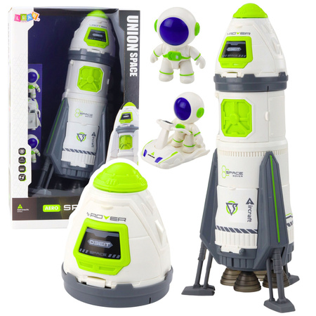 Rakieta Kosmiczna Statek Figurki Astronautów Światła Dźwięki