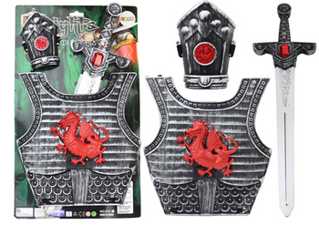 Strój Kostium Samuraja Rycerza Zestaw Zbroja Miecz Nadgarstnik
