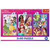 Puzzle - 3x80 - Księżniczki przyjaciółki - Disney Princess - Trefl 34884