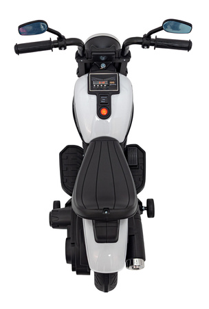 Motorek Chopper FASTER na akumulator dla dzieci Biały + Radio FM + Panel audio + LED