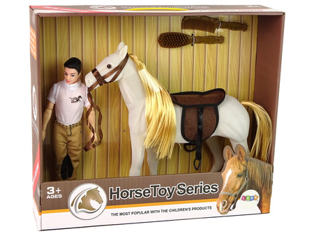 Lalka z Białym Koniem Figurki Akcesoria