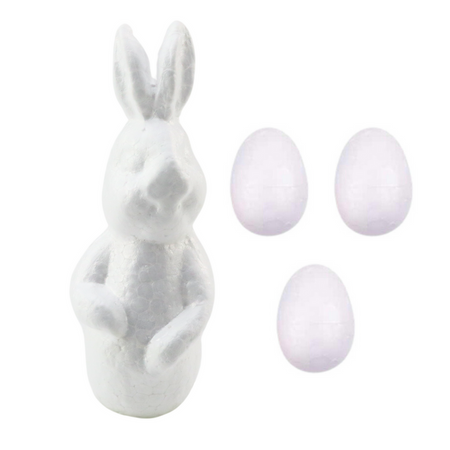 Zestaw Do Malowania Styropianowych Ozdób Zając 3 Jajka Farby