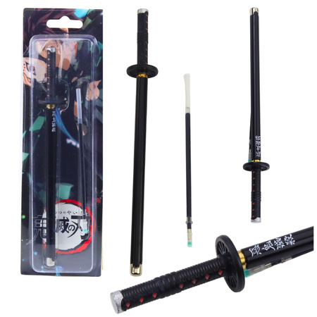 Długopis Miecz Katana Anime Metalowy Czarny Tusz Wymienny Wkład Czarny