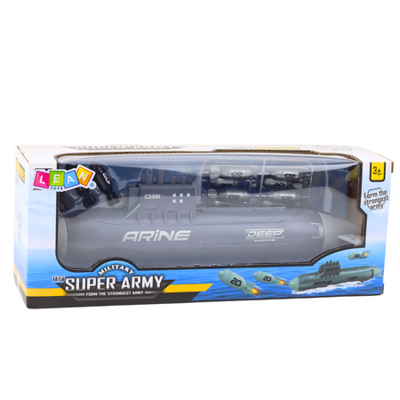 Statek Łódź Podwodna Strzelająca Torpedami Napęd Ciemnoszara 28cm