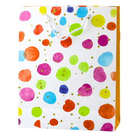 Torba Prezentowa Kropki Akwarelowe Pastelowe  32 × 26 × 10 cm