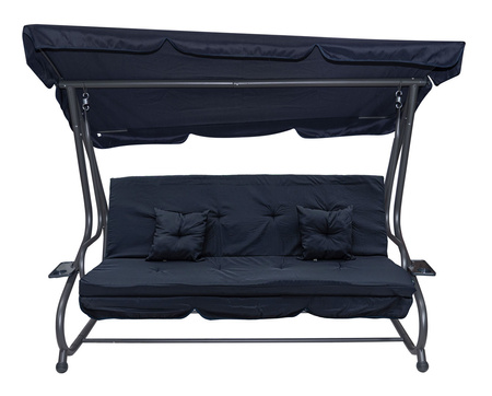 Huśtawka Ogrodowa Siedzisko Textylina 2x1 Granatowa