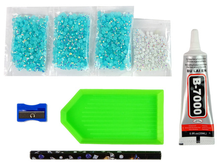 Zestaw Kreatywny Renifer DIY Diamenty Kryształki Niebieski