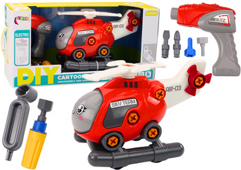 Helikopter Kreskówkowy Do Skręcania DIY Czerwony