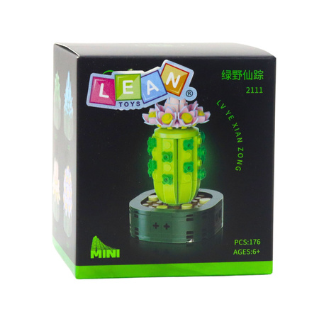 Mini Klocki Konstrukcyjne Kaktus Z Różowym Kwiatem 176 el.