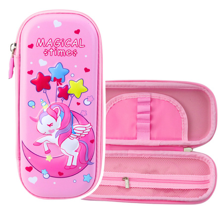 Piórnik Z Jednorożcem Rozkładany 3D Różowy 23x10x5 cm