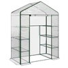 Mini Szklarnia Balkonowa Ogrodowa 4 Półki Metalowe Folia PVC 195 x 143 x 73cm