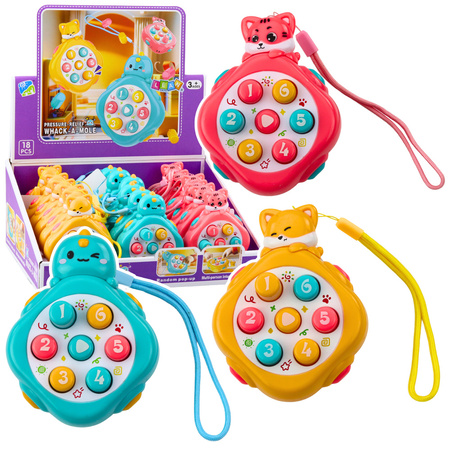 Mini Whack-A-Mole Gra Zręcznościowa Zwierzęta Liczby Kolorowe Mix