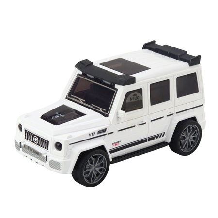 Auto Terenowe Metalowe Ukryty Samochodzik Światło Dźwięk Biały Niebieski