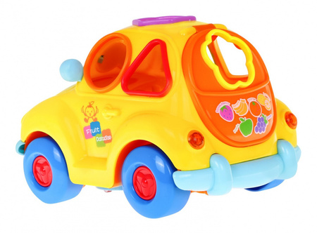 Interaktywny samochodzik sorter 2w1 dla dzieci 18m+ Zabawka sensoryczna