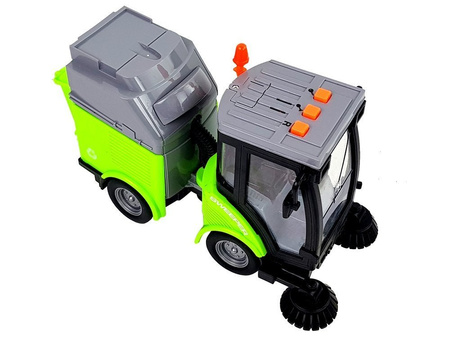 Śmieciarka Zamiatarka z Dźwiękami i Ruchomymi Elementami Napęd Frykcyjny 1:16