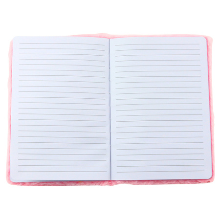 Pluszowy Notatnik w Linie Z Króliczkiem Napis Love Różowy