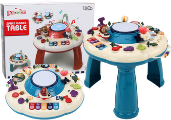 Stolik Panel Edukacyjny Interaktywny Pianinko Bębenek Niebieski