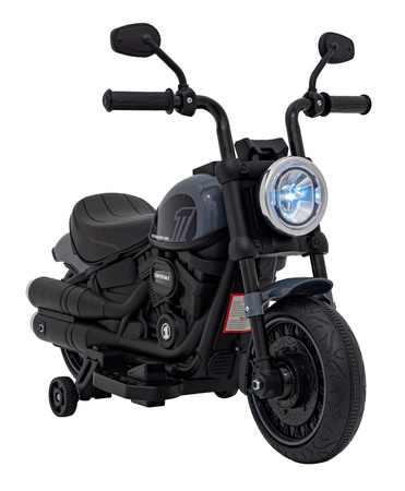 Motorek Chopper FASTER na akumulator dla dzieci Szary + Radio FM + Panel audio + LED