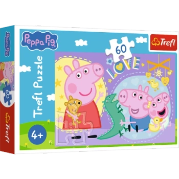 Puzzle - 60 - Szczęśliwa świnka - Świnka Peppa - Trefl 17414