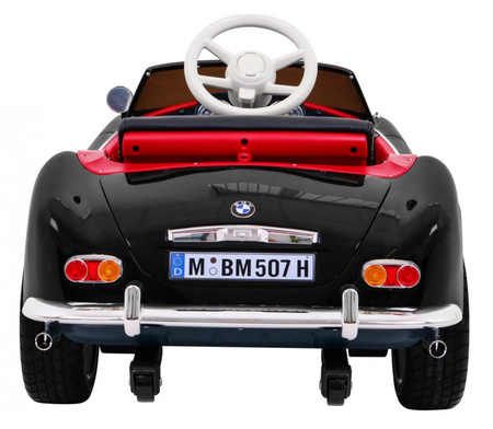 Autko BMW 507 Retro elektryczne dla dzieci Czarny Roadster