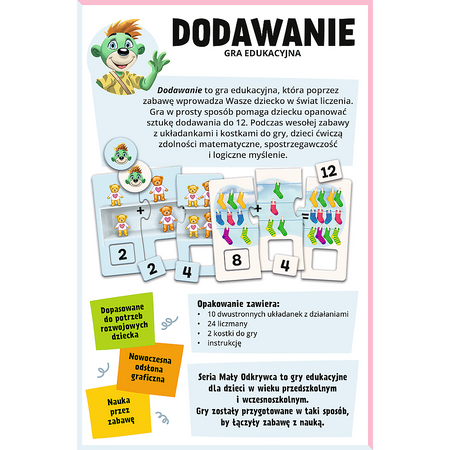Gra dla dzieci Dodawanie Mały odkrywca Trefl 02805