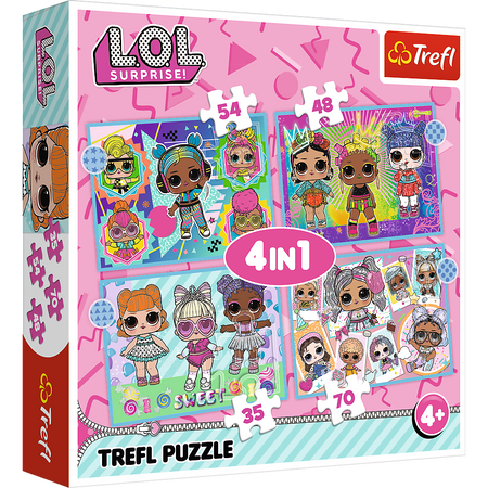 Puzzle - 4w1 (35, 48, 54, 70) - Poznaj laleczki - LOL Surprise! - Trefl 34613
