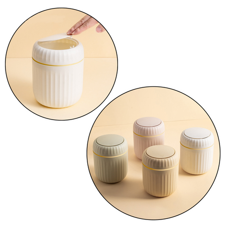 Mini Kosz Na Śmieci Otwierana Pokrywa Uniwersalny Elegancki Różowy