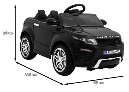 Autko Rapid Racer elektryczne dla dzieci, Czarny SUV + Pilot