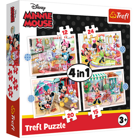 Puzzle - 4w1 (12, 15, 20, 24) - Minnie z przyjaciółmi - Disney Minnie - Trefl 34355