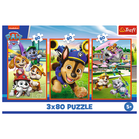 Puzzle - 3x80 - Psia zgraja - Psi Patrol - Trefl 34886