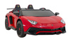 Auto Lamborghini Aventador SV na akumulator dla 2 dzieci Czerwony + Pilot 2,4 GHz + Pianka EVA + Audio LED