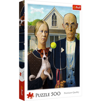 Puzzle - 500 - American Gothic: Psia Edycja - Trefl 37526