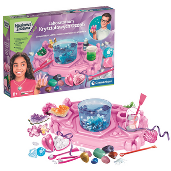 Naukowa Zabawa Laboratorium Kryształowych Ozdób Biżuteria Kamienie Szlachetne Język Polski Clementoni 50398