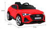 Audi E-Tron Sportback dla dzieci Czerwony + Pilot + Napęd 4x4 + Wolny Start + Radio MP3 + LED