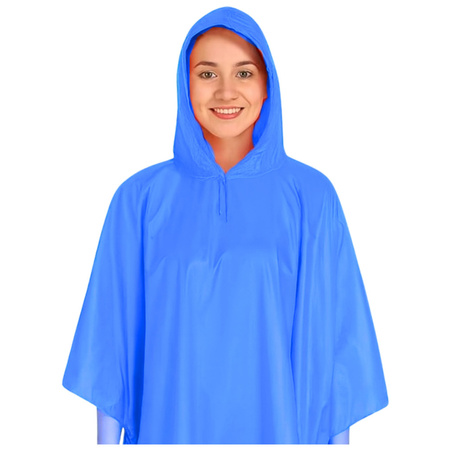 Płaszcz Peleryna Przeciwdeszczowa Wielokrotnego Użytku Niebieska 132 x 203 cm