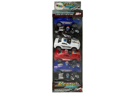 Zestaw Autek Samochodzików Policja Straż  z Napędem 6 szt