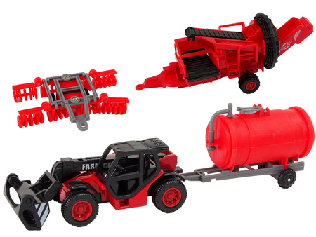 Zestaw Pojazdów Rolniczych Traktor 12 Sztuk Metal