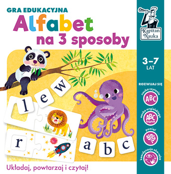 Gra edukacyjna "Alfabet na 3 sposoby" nauka Liter i Słów dla dzieci 3-7 lat