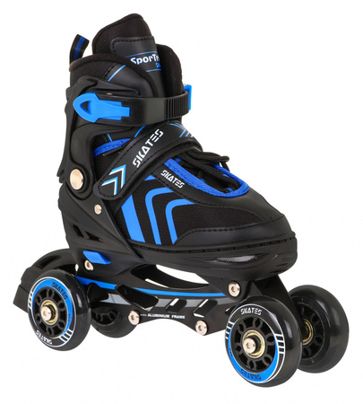 Zestaw 4w1 Rolki Wrotki Łyżwy dla dzieci Rozmiar 34-38 Niebieski