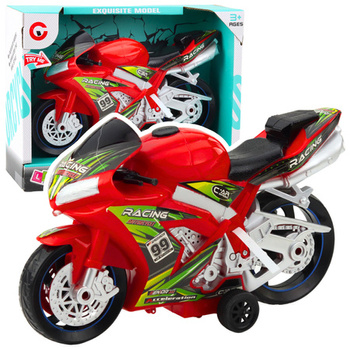 Motor Wyścigowy Ścigacz Napęd Światła Dźwięki Czerwony