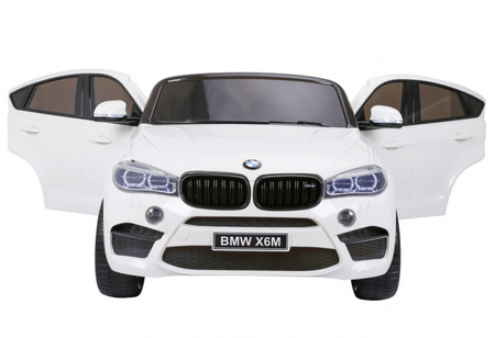 BMW X6M XXL dla 2 dzieci Biały SUV + Pilot + Ekoskóra