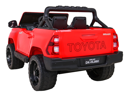 Toyota Hilux na akumulator dla dzieci Czerwony Pickup + Napęd 4x4 + Pilot