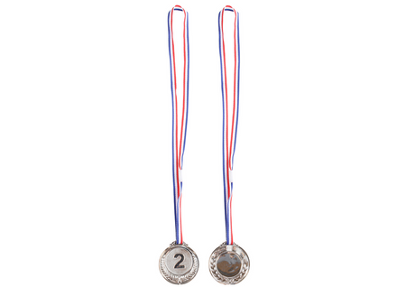 Srebrny Medal Drugie Miejsce Nagroda Trofeum Cynkowy 6,5cm
