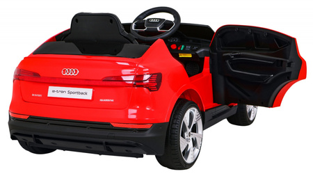 Audi E-Tron Sportback dla dzieci Czerwony + Pilot + Napęd 4x4 + Wolny Start + Radio MP3 + LED
