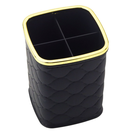 Organizer Pojemnik Na Pędzle Cztery Przegrody Czarny 12 x 9,5cm