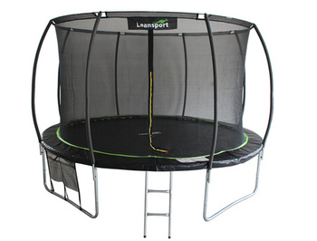 Trampolina LEAN Sport Max 14ft Czarno-Zielona