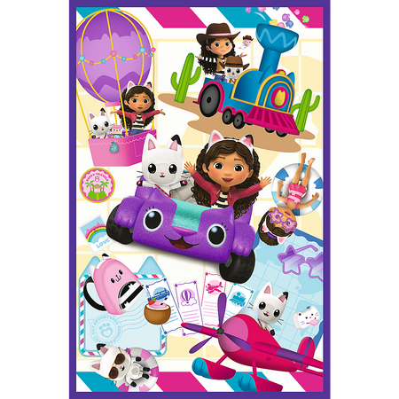 Puzzle - 3x80 - Kolorowe dni Gabby - Koci Domek Gabi - Trefl 34882
