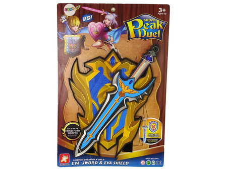 Zestaw Niebieski Wojownika Miecz Tarcza z Pianki EVA.